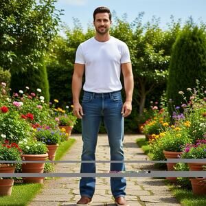 Flypaper Men W34XL32 Bootcut Jeans DarkBlue Solid Distressed Cotton Straight Leg